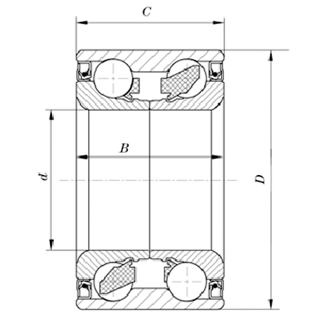 D 42-55 mm Double Row Angular Contact Ball Bearings